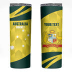 Australia Cricket Custom Skinny Tumbler Go Aussie Dynamic Yellow - Aussie Hoodie