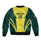 Australia Cricket Custom Sleeve Zip Bomber Jacket Go Aussie Dynamic Yellow - Aussie Hoodie