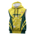 Australia Cricket Custom Sleeveless Hoodie Go Aussie Dynamic Yellow - Aussie Hoodie