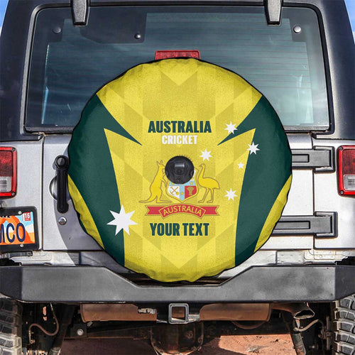 Australia Cricket Custom Spare Tire Cover Go Aussie Dynamic Yellow - Aussie Hoodie