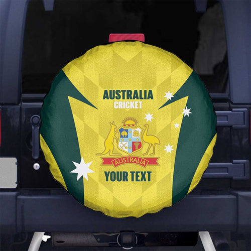 Australia Cricket Custom Spare Tire Cover Go Aussie Dynamic Yellow - Aussie Hoodie