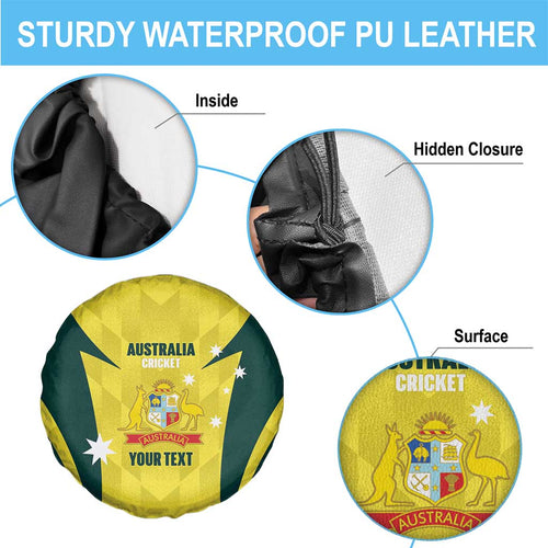 Australia Cricket Custom Spare Tire Cover Go Aussie Dynamic Yellow - Aussie Hoodie
