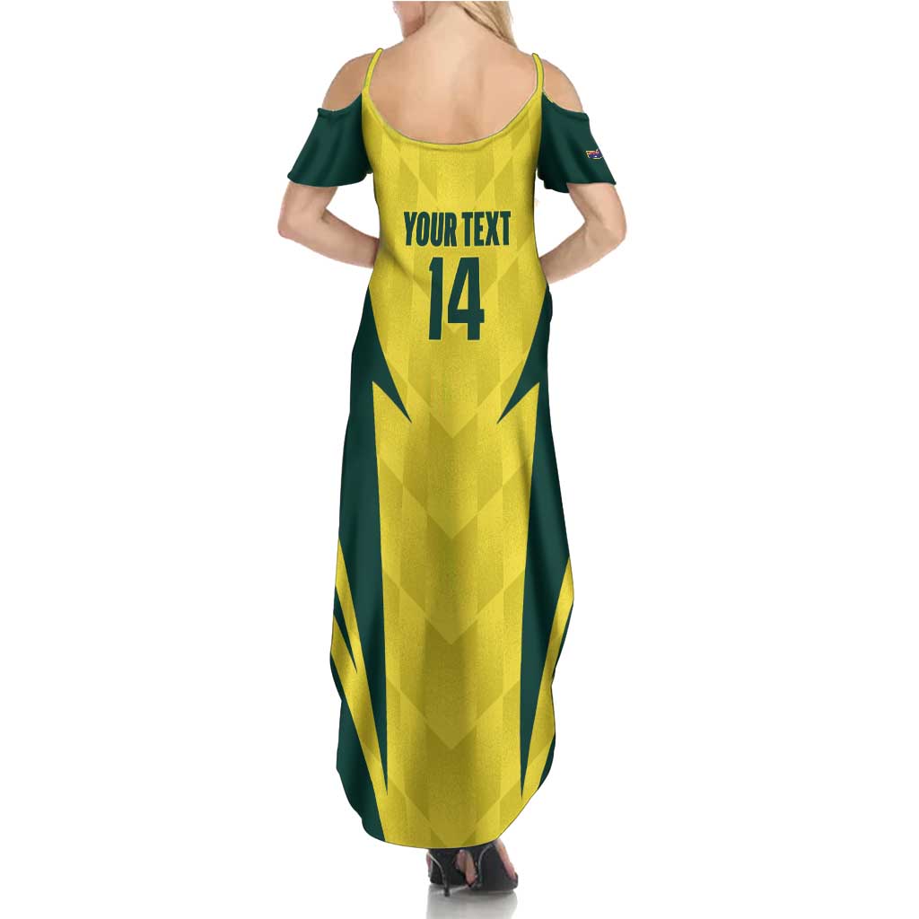 Australia Cricket Custom Summer Maxi Dress Go Aussie Dynamic Yellow - Aussie Hoodie