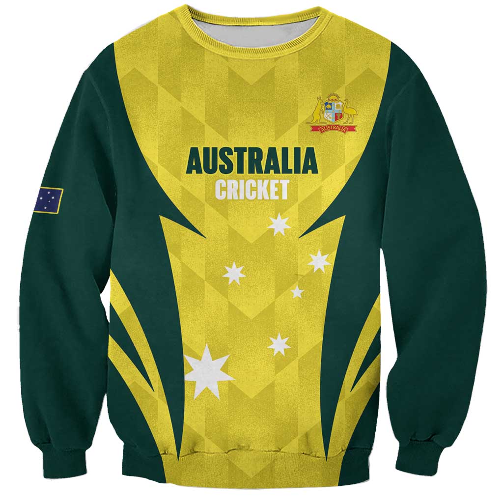Australia Cricket Custom Sweatshirt Go Aussie Dynamic Yellow - Aussie Hoodie