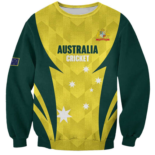 Australia Cricket Custom Sweatshirt Go Aussie Dynamic Yellow - Aussie Hoodie