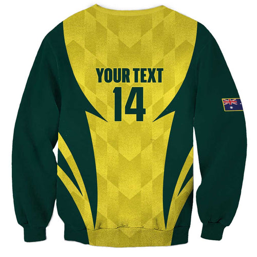 Australia Cricket Custom Sweatshirt Go Aussie Dynamic Yellow - Aussie Hoodie