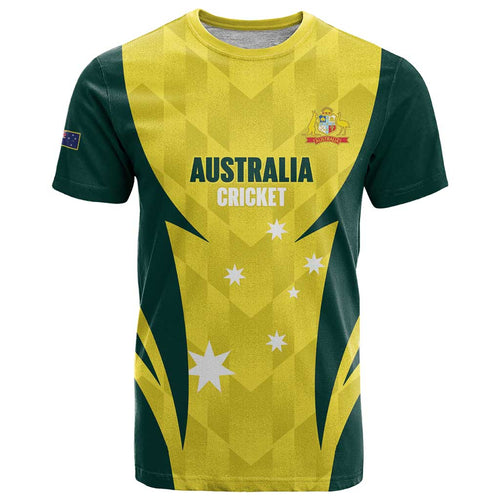 Australia Cricket Custom T Shirt Go Aussie Dynamic Yellow - Aussie Hoodie