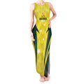 Australia Cricket Custom Tank Maxi Dress Go Aussie Dynamic Yellow - Aussie Hoodie