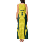 Australia Cricket Custom Tank Maxi Dress Go Aussie Dynamic Yellow - Aussie Hoodie
