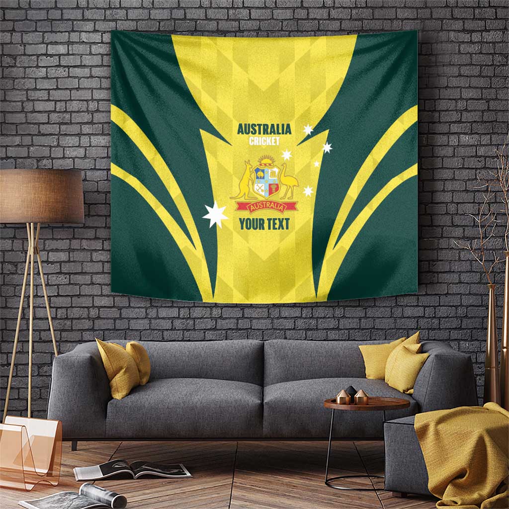 Australia Cricket Custom Tapestry Go Aussie Dynamic Yellow - Aussie Hoodie