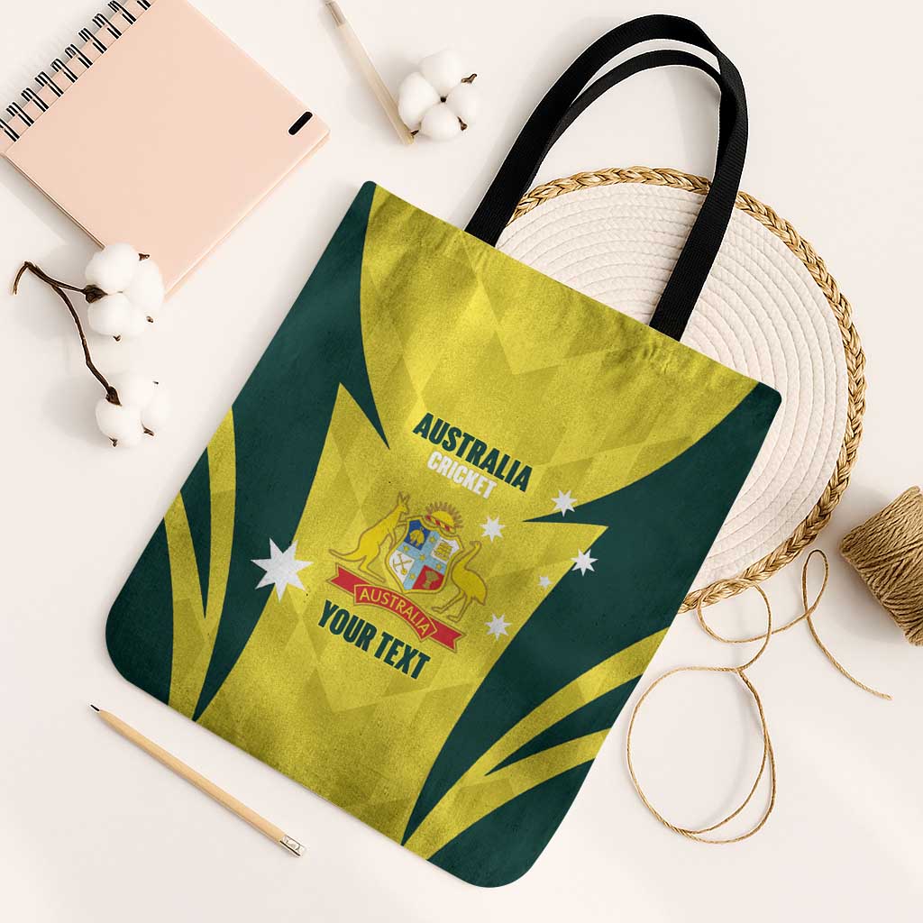 Australia Cricket Custom Tote Bag Go Aussie Dynamic Yellow - Aussie Hoodie