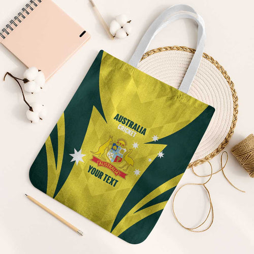 Australia Cricket Custom Tote Bag Go Aussie Dynamic Yellow - Aussie Hoodie