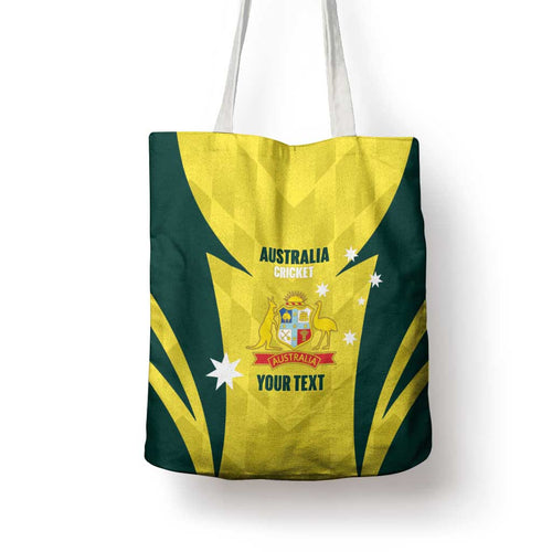 Australia Cricket Custom Tote Bag Go Aussie Dynamic Yellow - Aussie Hoodie