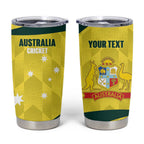 Australia Cricket Custom Tumbler Cup Go Aussie Dynamic Yellow - Aussie Hoodie
