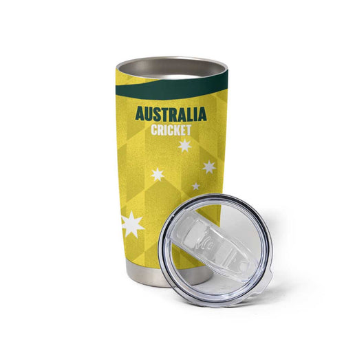 Australia Cricket Custom Tumbler Cup Go Aussie Dynamic Yellow - Aussie Hoodie