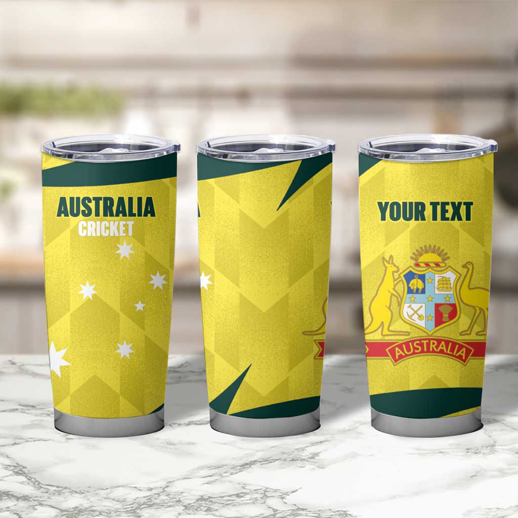 Australia Cricket Custom Tumbler Cup Go Aussie Dynamic Yellow - Aussie Hoodie