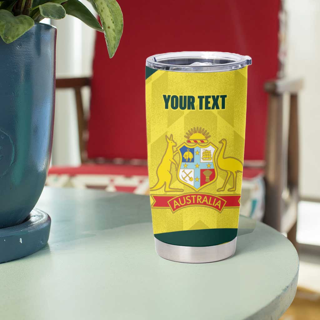 Australia Cricket Custom Tumbler Cup Go Aussie Dynamic Yellow - Aussie Hoodie