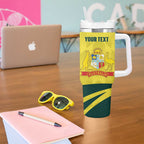 Australia Cricket Custom Tumbler With Handle Go Aussie Dynamic Yellow - Aussie Hoodie