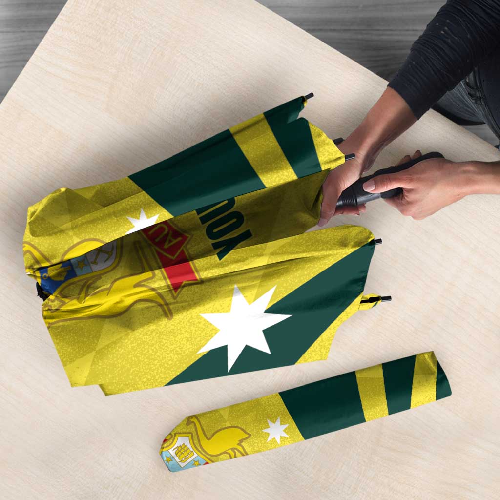 Australia Cricket Custom Umbrella Go Aussie Dynamic Yellow - Aussie Hoodie