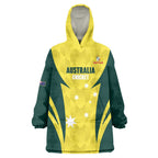 Australia Cricket Custom Wearable Blanket Hoodie Go Aussie Dynamic Yellow - Aussie Hoodie