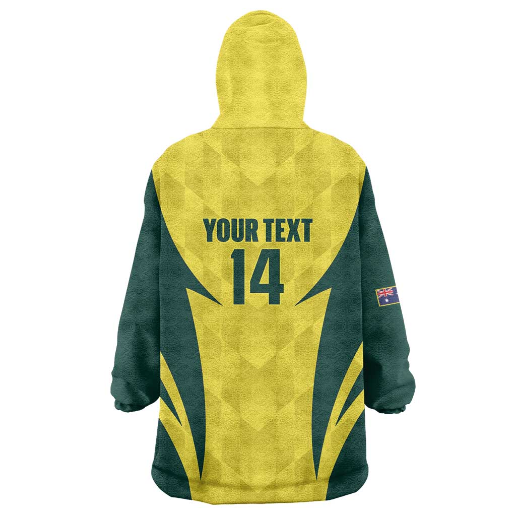 Australia Cricket Custom Wearable Blanket Hoodie Go Aussie Dynamic Yellow - Aussie Hoodie