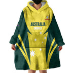 Australia Cricket Custom Wearable Blanket Hoodie Go Aussie Dynamic Yellow - Aussie Hoodie