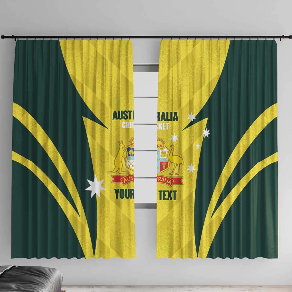 Australia Cricket Custom Window Curtain Go Aussie Dynamic Yellow - Aussie Hoodie