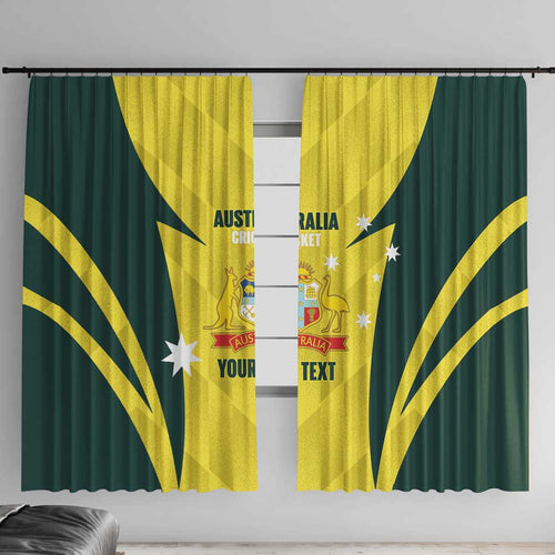 Australia Cricket Custom Window Curtain Go Aussie Dynamic Yellow - Aussie Hoodie