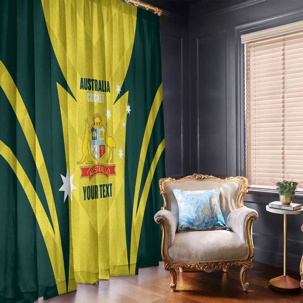 Australia Cricket Custom Window Curtain Go Aussie Dynamic Yellow - Aussie Hoodie