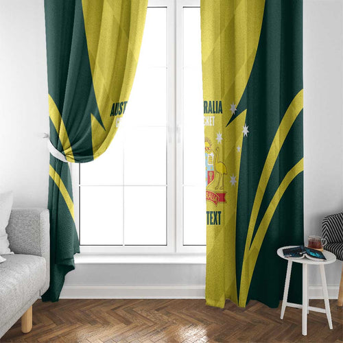 Australia Cricket Custom Window Curtain Go Aussie Dynamic Yellow - Aussie Hoodie