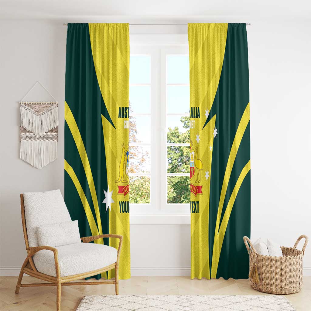 Australia Cricket Custom Window Curtain Go Aussie Dynamic Yellow - Aussie Hoodie