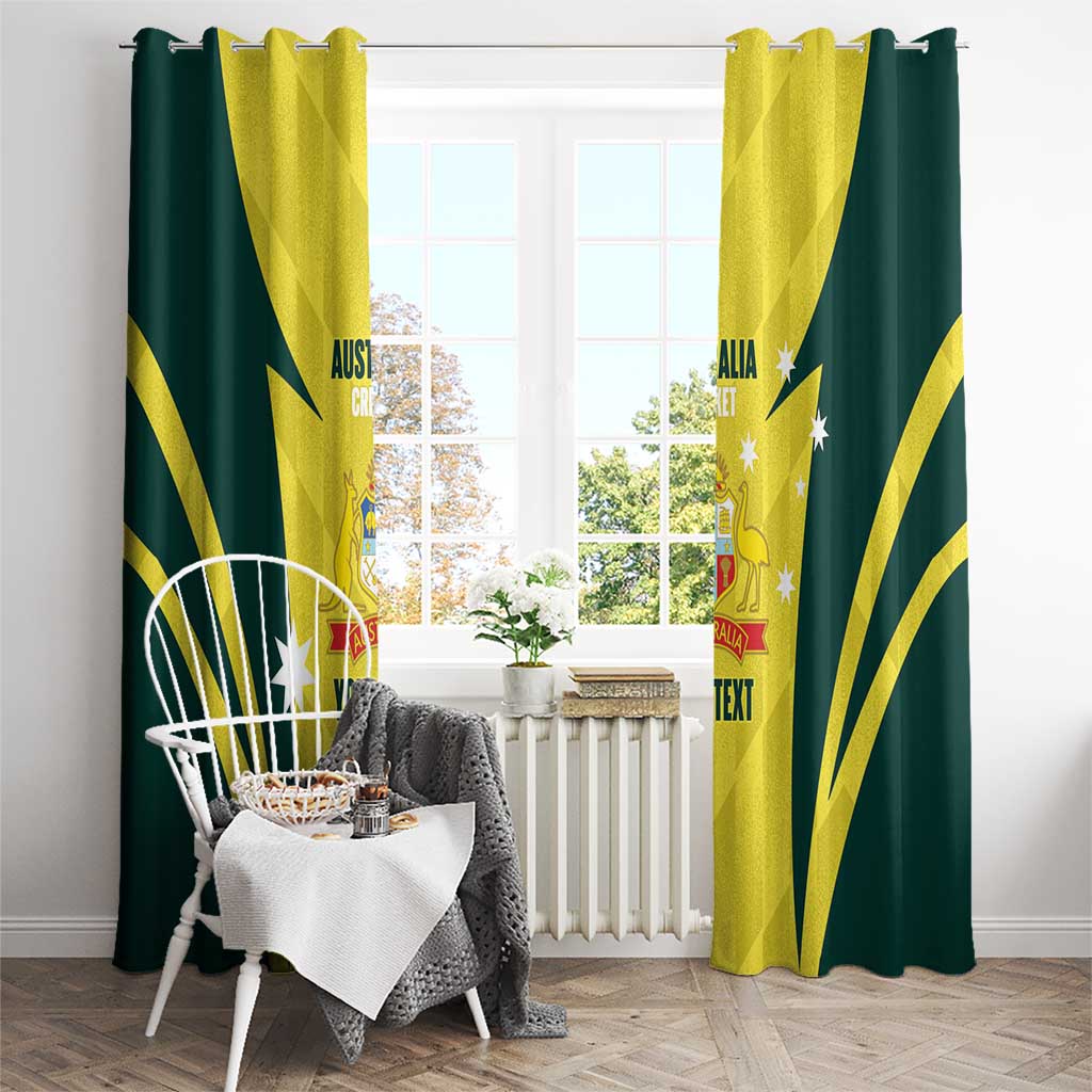 Australia Cricket Custom Window Curtain Go Aussie Dynamic Yellow - Aussie Hoodie