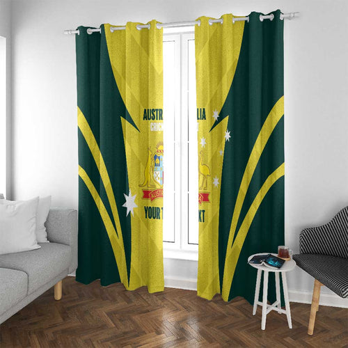 Australia Cricket Custom Window Curtain Go Aussie Dynamic Yellow - Aussie Hoodie