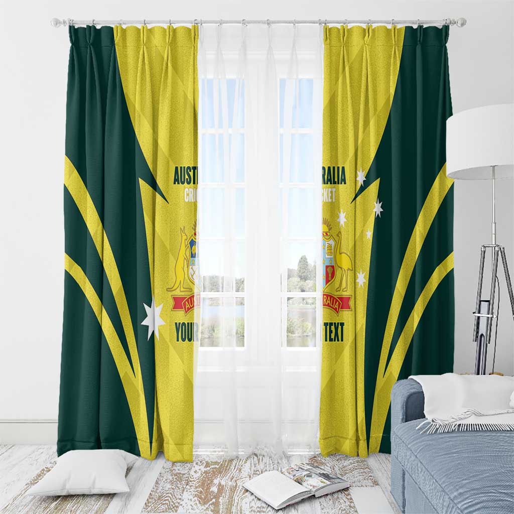 Australia Cricket Custom Window Curtain Go Aussie Dynamic Yellow - Aussie Hoodie