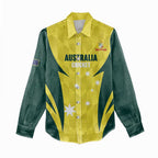 Australia Cricket Custom Women Casual Shirt Go Aussie Dynamic Yellow - Aussie Hoodie