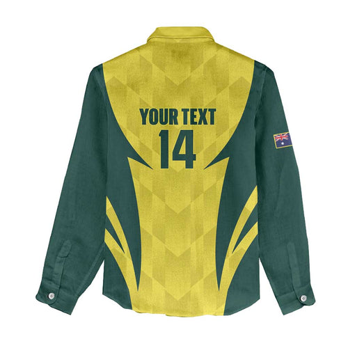 Australia Cricket Custom Women Casual Shirt Go Aussie Dynamic Yellow - Aussie Hoodie