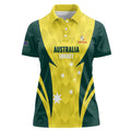 Australia Cricket Custom Women Polo Shirt Go Aussie Dynamic Yellow - Aussie Hoodie