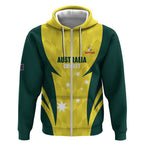 Australia Cricket Custom Zip Hoodie Go Aussie Dynamic Yellow - Aussie Hoodie