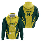 Australia Cricket Custom Zip Hoodie Go Aussie Dynamic Yellow - Aussie Hoodie