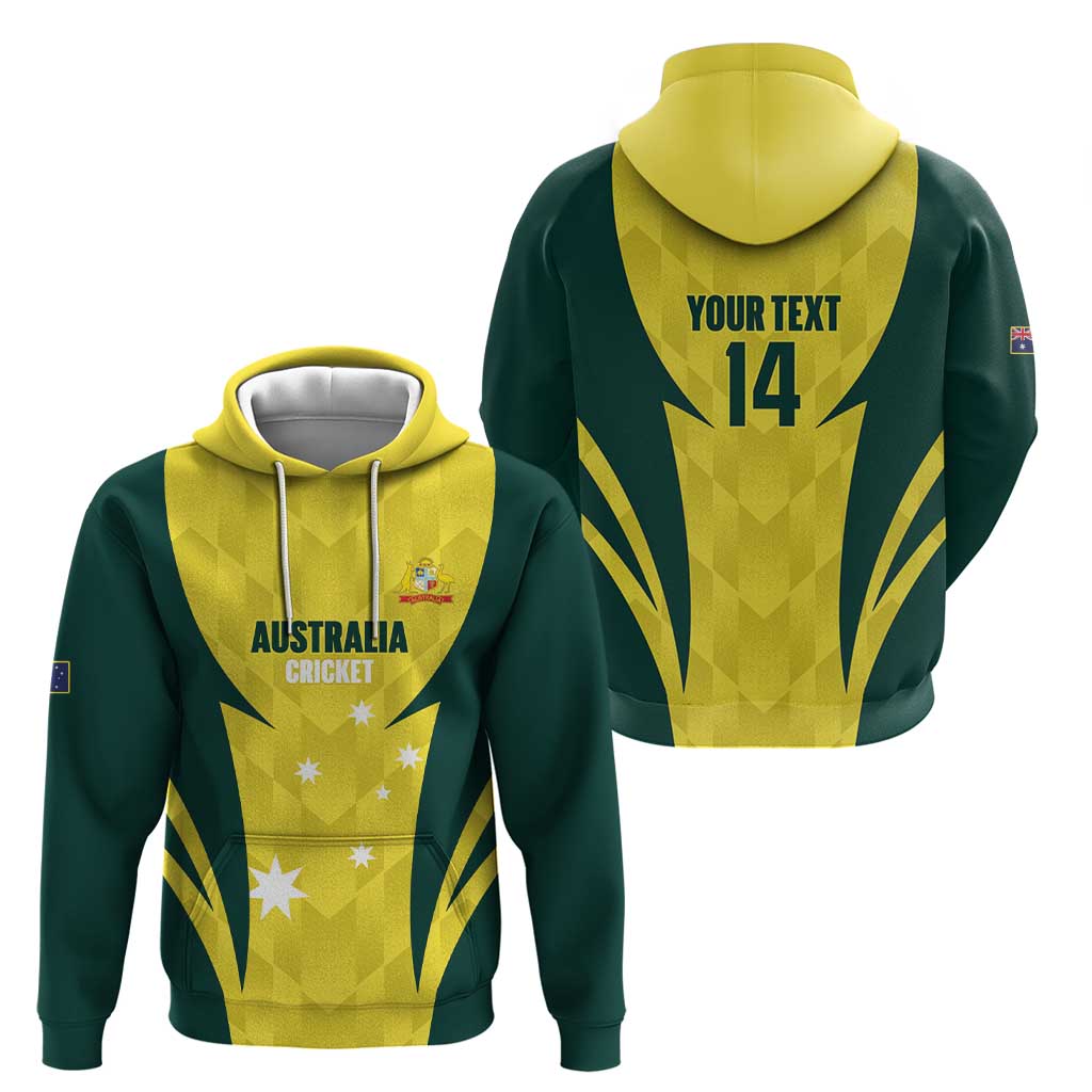 Australia Cricket Custom Zip Hoodie Go Aussie Dynamic Yellow - Aussie Hoodie