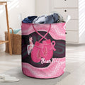 Personalised Australia Breast Cancer Awareness Laundry Basket Pink Cockatoo Fight Boxing Gloves Aboriginal Art