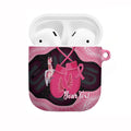 Personalised Australia Breast Cancer Awareness AirPods Case Pink Cockatoo Fight Boxing Gloves Aboriginal Art