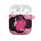 Personalised Australia Breast Cancer Awareness AirPods Case Pink Cockatoo Fight Boxing Gloves Aboriginal Art