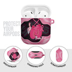 Personalised Australia Breast Cancer Awareness AirPods Case Pink Cockatoo Fight Boxing Gloves Aboriginal Art