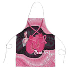 Personalised Australia Breast Cancer Awareness Apron Pink Cockatoo Fight Boxing Gloves Aboriginal Art