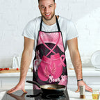 Personalised Australia Breast Cancer Awareness Apron Pink Cockatoo Fight Boxing Gloves Aboriginal Art