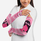 Personalised Australia Breast Cancer Awareness Arm Sleeves Pink Cockatoo Fight Boxing Gloves Aboriginal Art