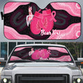 Personalised Australia Breast Cancer Awareness Auto Sun Shade Pink Cockatoo Fight Boxing Gloves Aboriginal Art