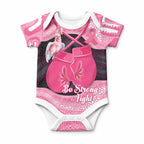 Personalised Australia Breast Cancer Awareness Baby Onesie Pink Cockatoo Fight Boxing Gloves Aboriginal Art