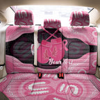 Personalised Australia Breast Cancer Awareness Back Car Seat Cover Pink Cockatoo Fight Boxing Gloves Aboriginal Art